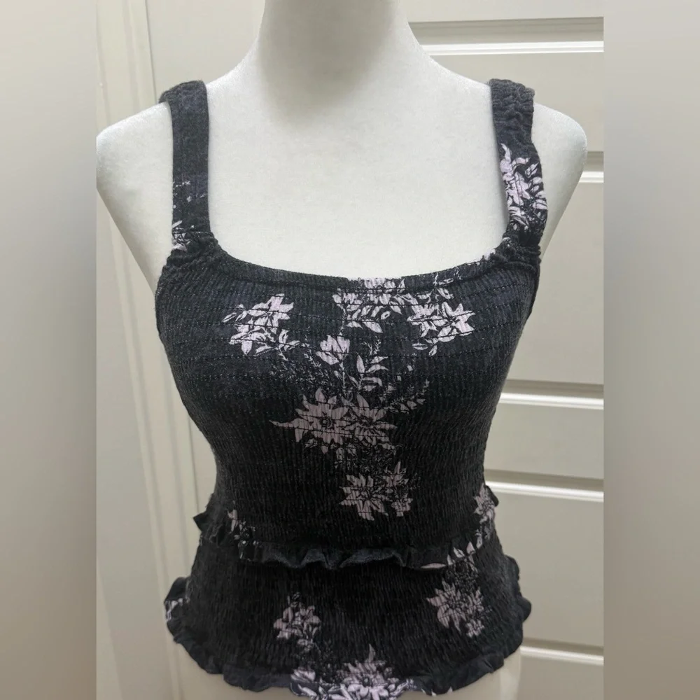 Free People Intimately. Hannah Printed Smocked Tank Top. Size XS.